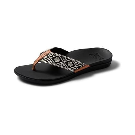 Reef ortho-bounce woven - infradito donna, nero (black/white blw), 37.5 eu