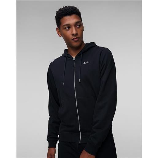 Rapha felpa nera con zip da uomo Rapha