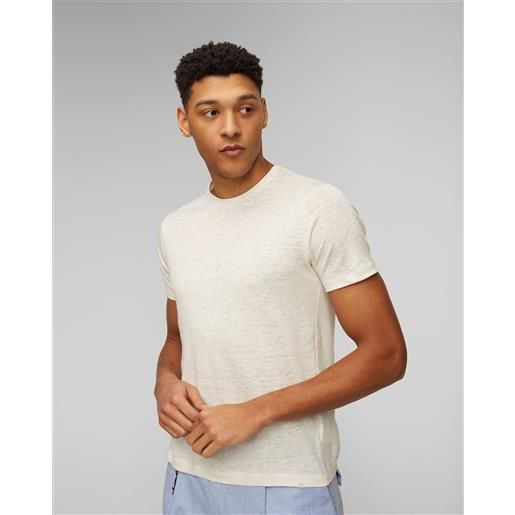 Paul and Shark t-shirt bianca in lino da uomo paul&shark