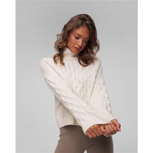 Allude maglione bianco in lana con cashmere da donna Allude