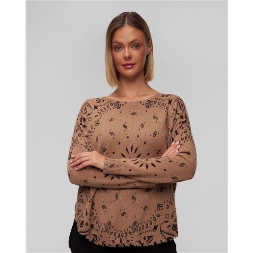 Kujten maglione marrone in cashmere Kujten mela bandana