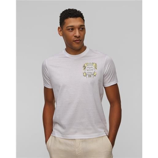 Paul and Shark t-shirt bianca con ricamo da uomo paul&shark