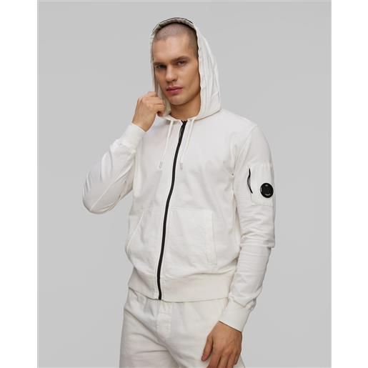 CP Company felpa da uomo c. P. Company light fleece full zip hooded sweatshirt bianca