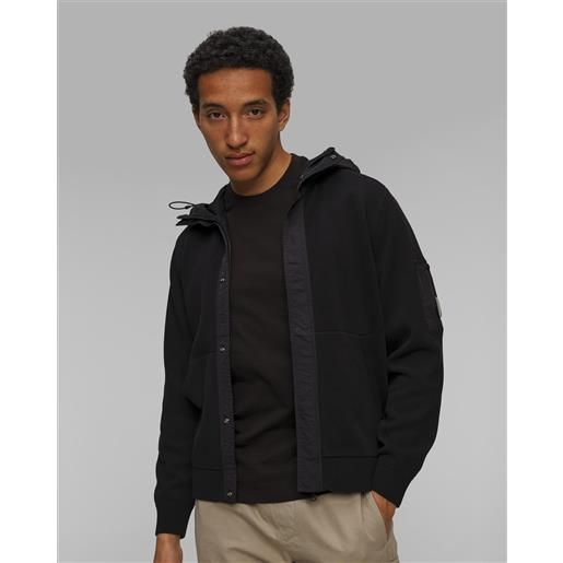 CP Company felpa da uomo c. P. Company cotton mixed hooded lens knit nera