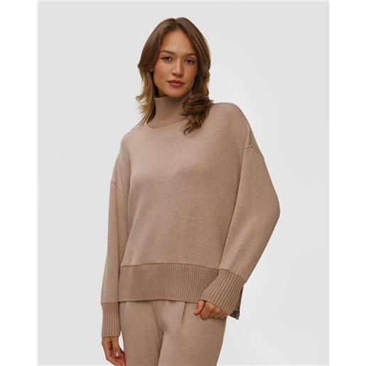 Varley felpa marrone a collo alto da donna Varley barker high neck sweat