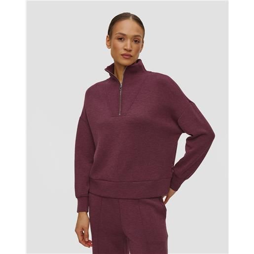 Varley felpa bordeaux da donna Varley hawley half zip sweat