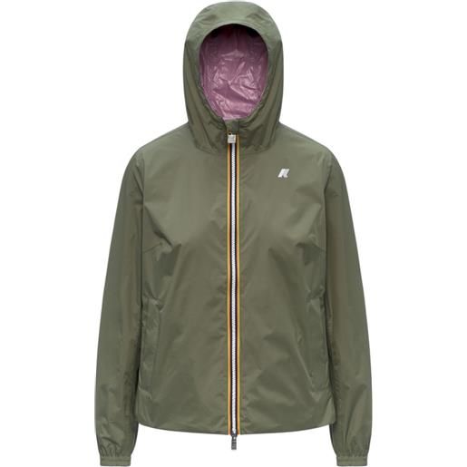 Kway giacca lil 2.0 plus. 2 reversible donna green lichen/violet glicine