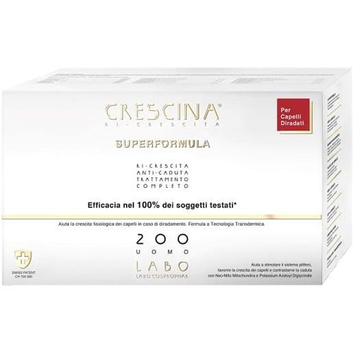 Labo crescina ri-crescita 200 uomo trattamento capelli, 20+20 fiale