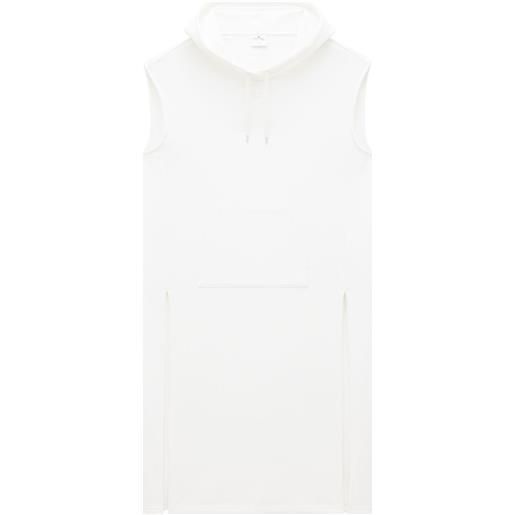 Courrèges tunica smanicata con cappuccio - bianco