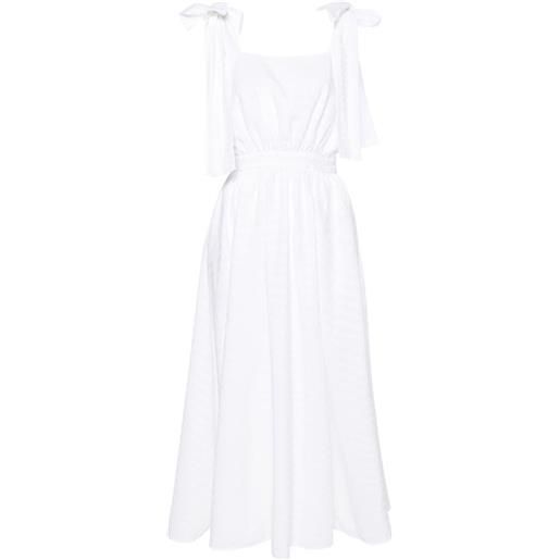 MSGM abito midi con fiocco - bianco