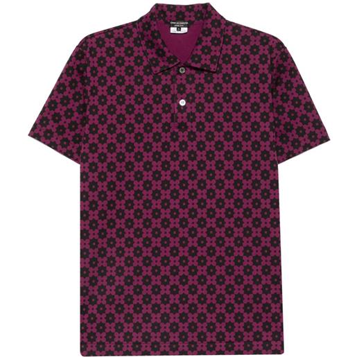 Comme des Garçons Homme Plus polo con motivo geometrico - viola