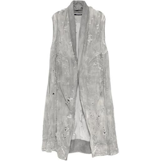 Julius giacca smanicata con effetto vissuto - grigio
