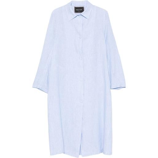 Fabiana Filippi striped linen shirt midi dress - blu