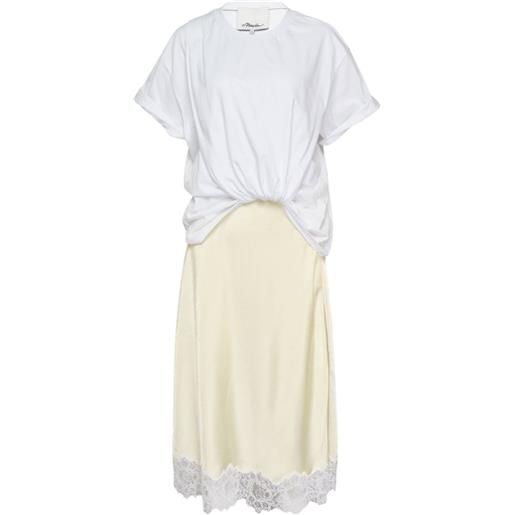 3.1 Phillip Lim lace-trim twisted-front midi dress - bianco