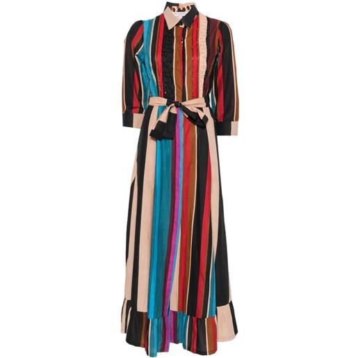 CONNOR&BLAKE sequin-embellished striped-pattern maxi dress - nero