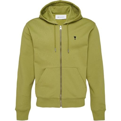 AMI Paris felpa ami de coeur con zip - verde