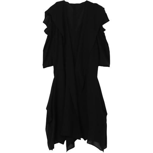 Yohji Yamamoto cappotto con orlo asimmetrico - nero