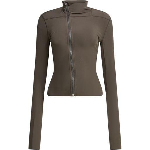 Rick Owens giacca asimmetrica con zip - marrone