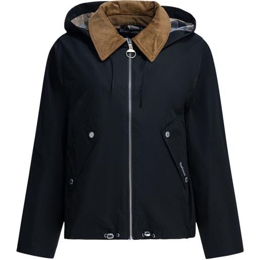 Barbour weaver corduroy-collar hooded coat - blu