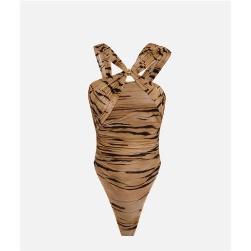 ELISABETTA FRANCHI bodysuit with tiger print