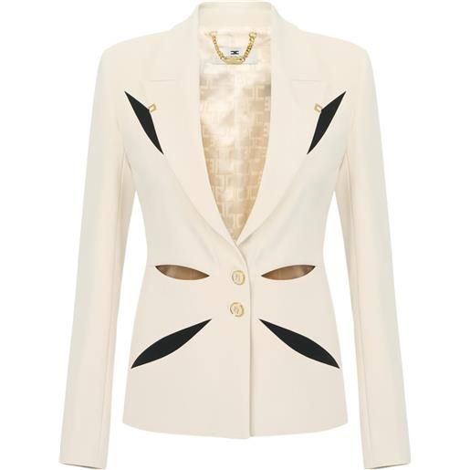 Elisabetta Franchi cut-out crêpe jacket - toni neutri