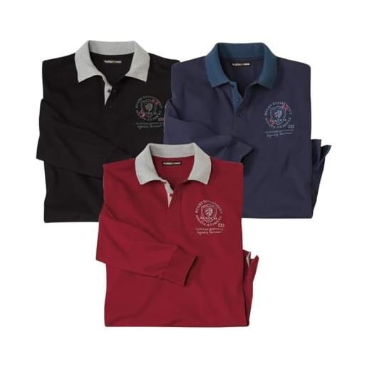 ATLAS FOR MEN - confezione da 3 polo a maniche lunghe - xl