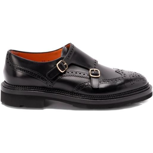 Santoni monks con dettaglio brogue - nero