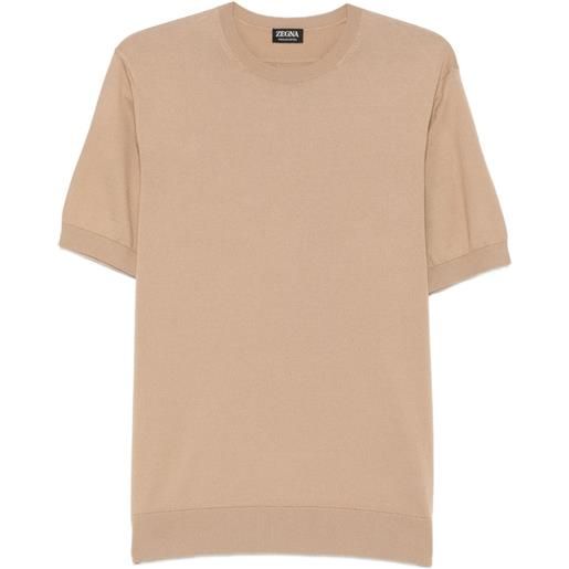 Zegna t-shirt in maglia fine di cotone - toni neutri