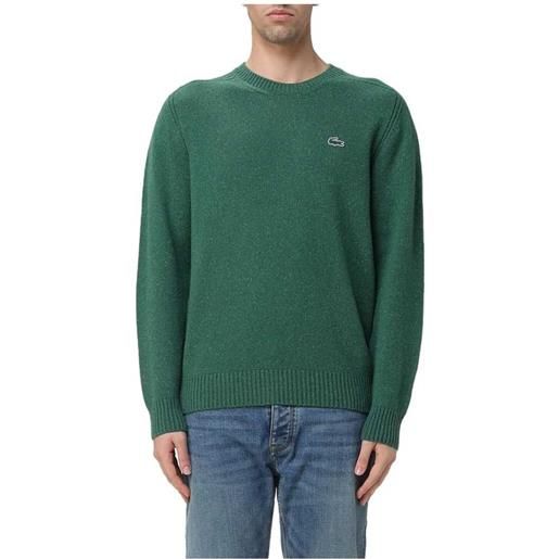 LACOSTE pullover in lana melange verde