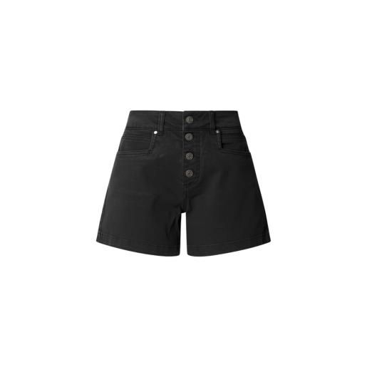 Pepe Jeans per donna. Pl8000012 pantaloncini neri sandrine a vita alta [3318159], nero, casual, cotone