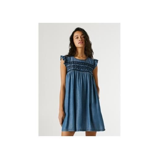 Pepe Jeans per donna. Pl9537787 abito blu cindy [3316828], casual, manica corta, lyocell