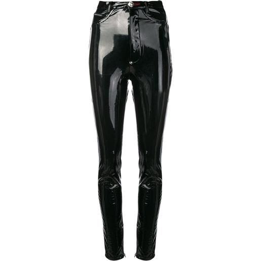 Philipp Plein pantaloni lucidi skinny - nero