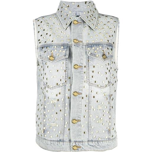 PINKO gilet gemito con effetto vissuto - blu