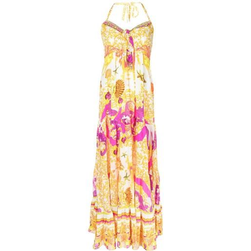 Camilla abito midi con stampa - bianco