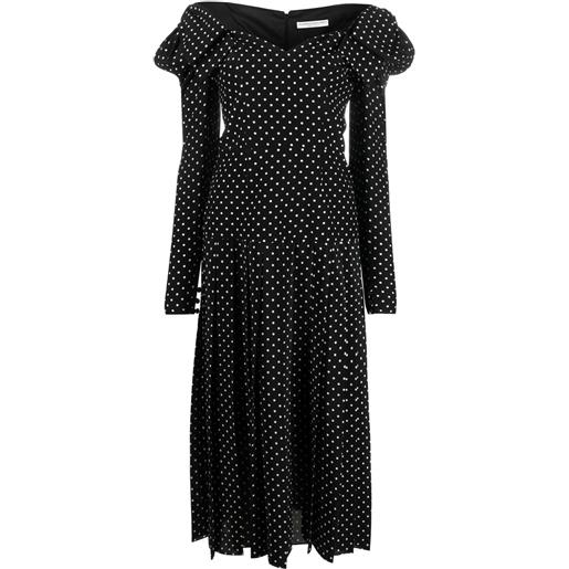 Alessandra Rich abito midi a pois - nero