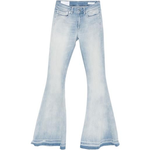 DONDUP jeans svasati con effetto schiarito - blu