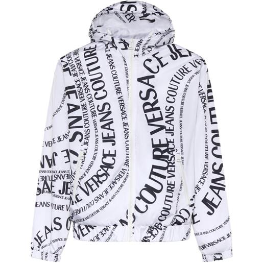 Versace Jeans Couture giacca con logo e cappuccio - bianco