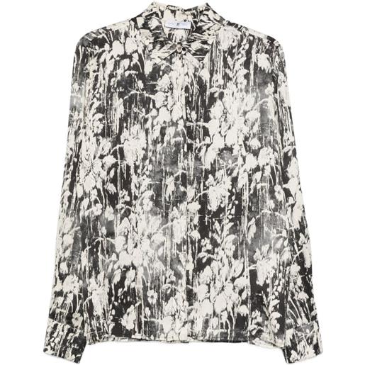 PT Torino t-shirt a maniche lunghe con stampa astratta - toni neutri