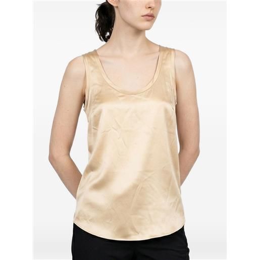 Brunello Cucinelli scoop-neck satin tank top - toni neutri