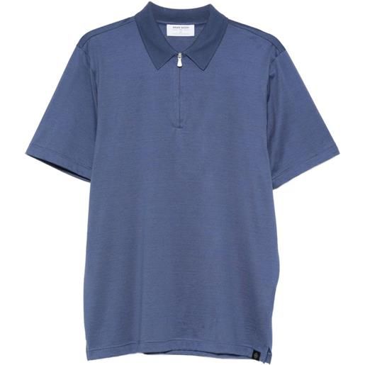 Gran Sasso polo con zip - blu