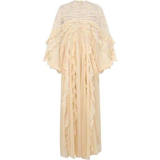 ZIMMERMANN abito lungo rebellion splice con ruches - toni neutri