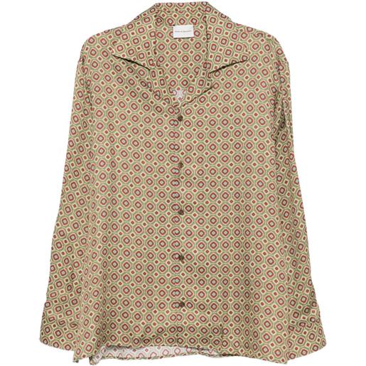 Drôle De Monsieur camicia con stampa geometrica - verde