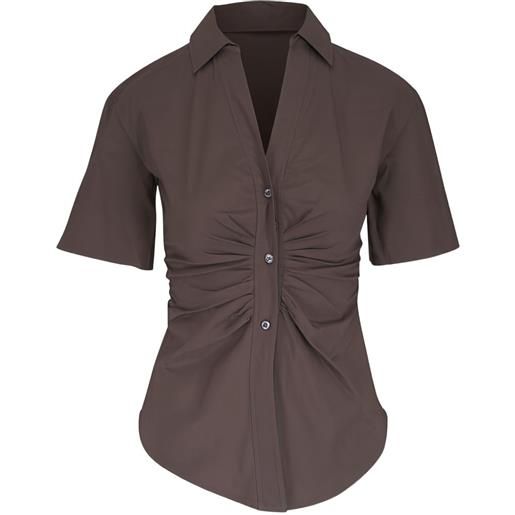 Veronica Beard blusa devra con ruches - marrone