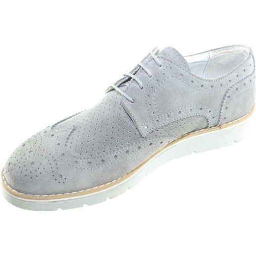 Malu Shoes scarpe uomo stringate vera pelle scamosciato stampa microforo moda linea giovanile casual