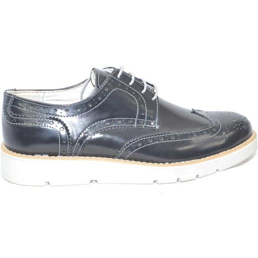 Malu Shoes scarpe uomo stringate lucido vera pelle grigio abrasivato moda giovanile classico sportivo made in italy
