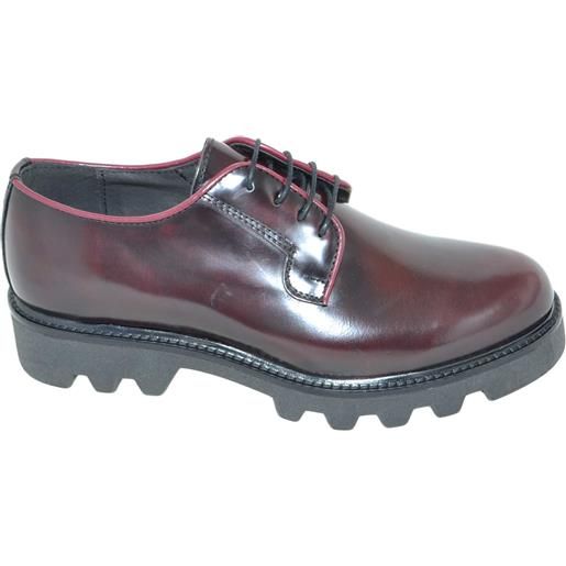 Malu Shoes calzature uomo scarpe art. 5342 stringata francesina liscia bordeaux fondo roccia imperial antiscivolo made in italy