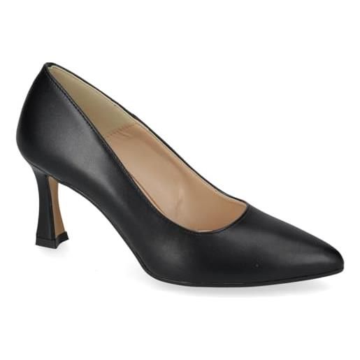 Valleverde 19100a decollete cerimonia donna pelle sintetica nero tacco stiletto 8cm suola gomma