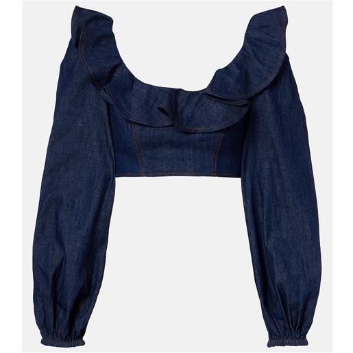 Zimmermann top cropped di jeans aster