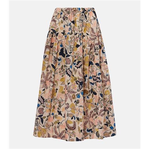 Ulla Johnson gonna lunga rosen in cotone con stampa floreale