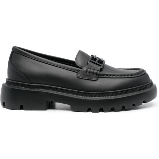 Bally mocassini con placca logo - nero